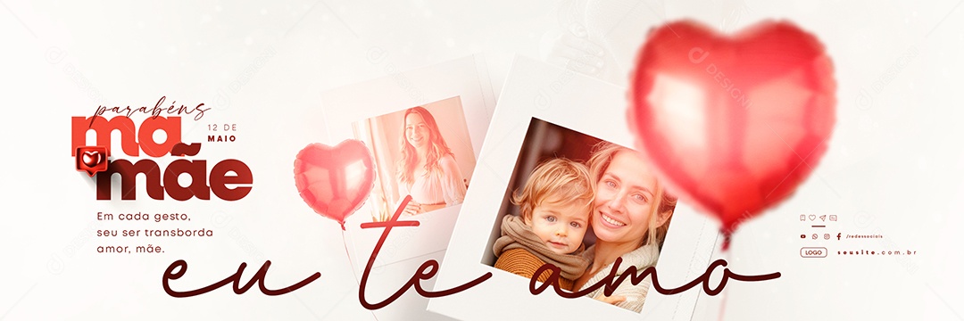 Carrossel Dia das Mães 12 de Maio Eu Te Amo Social Media PSD Editável