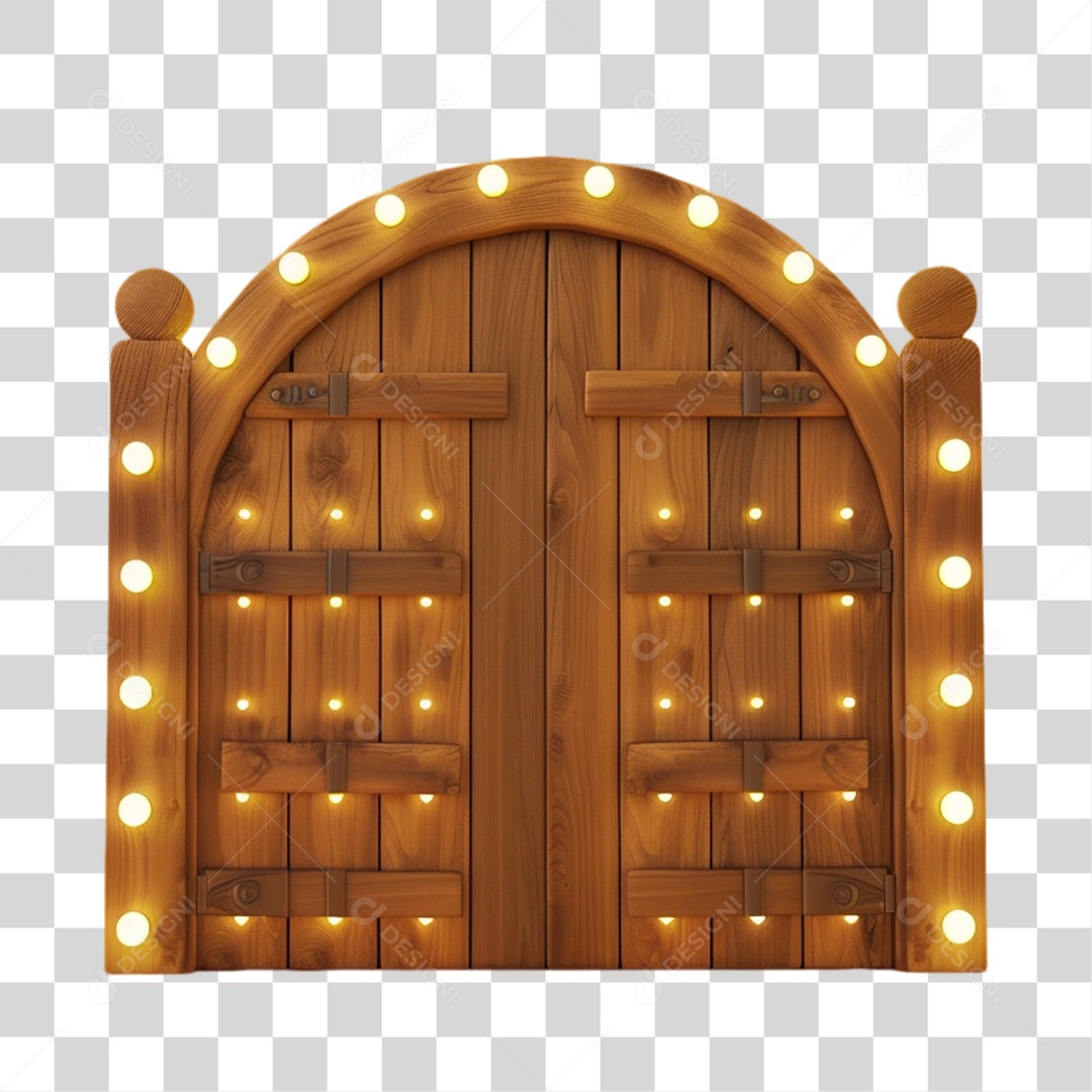 Painel de Madeira Luzes Lâmpadas PNG Transparente