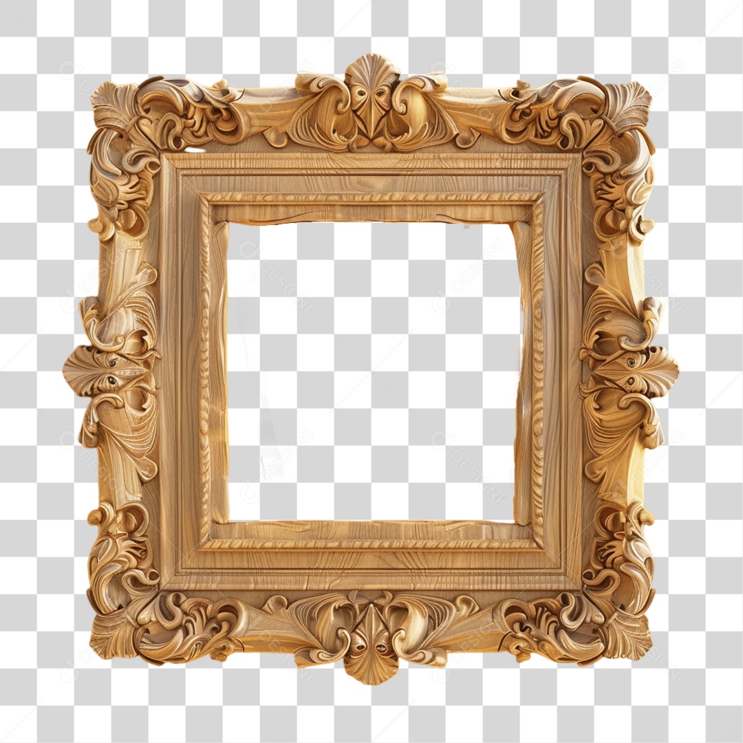 Painel Quadro de Madeira PNG Transparente