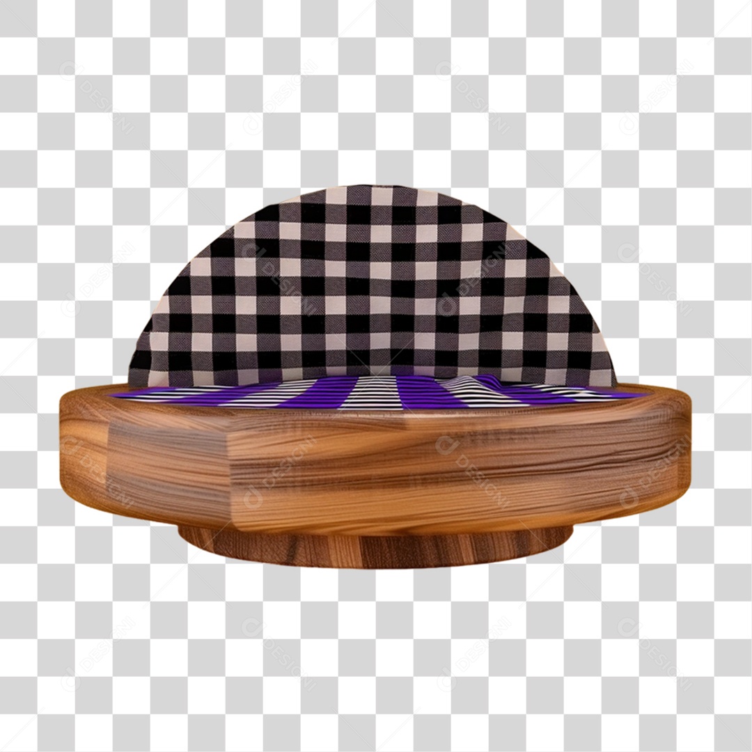 Pódio de Madeira com Pano Quadriculado PNG Transparente