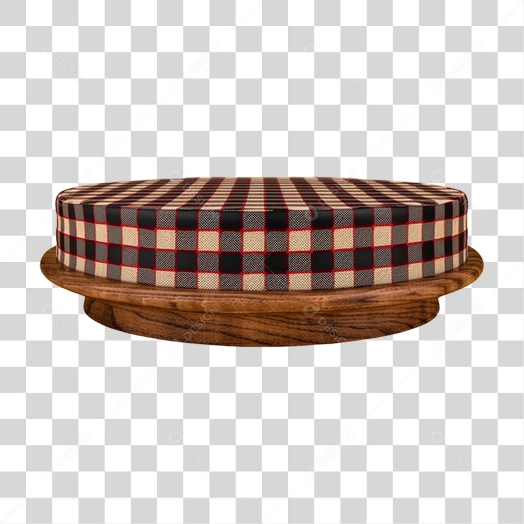 Pódio de Madeira com Pano Quadriculado PNG Transparente