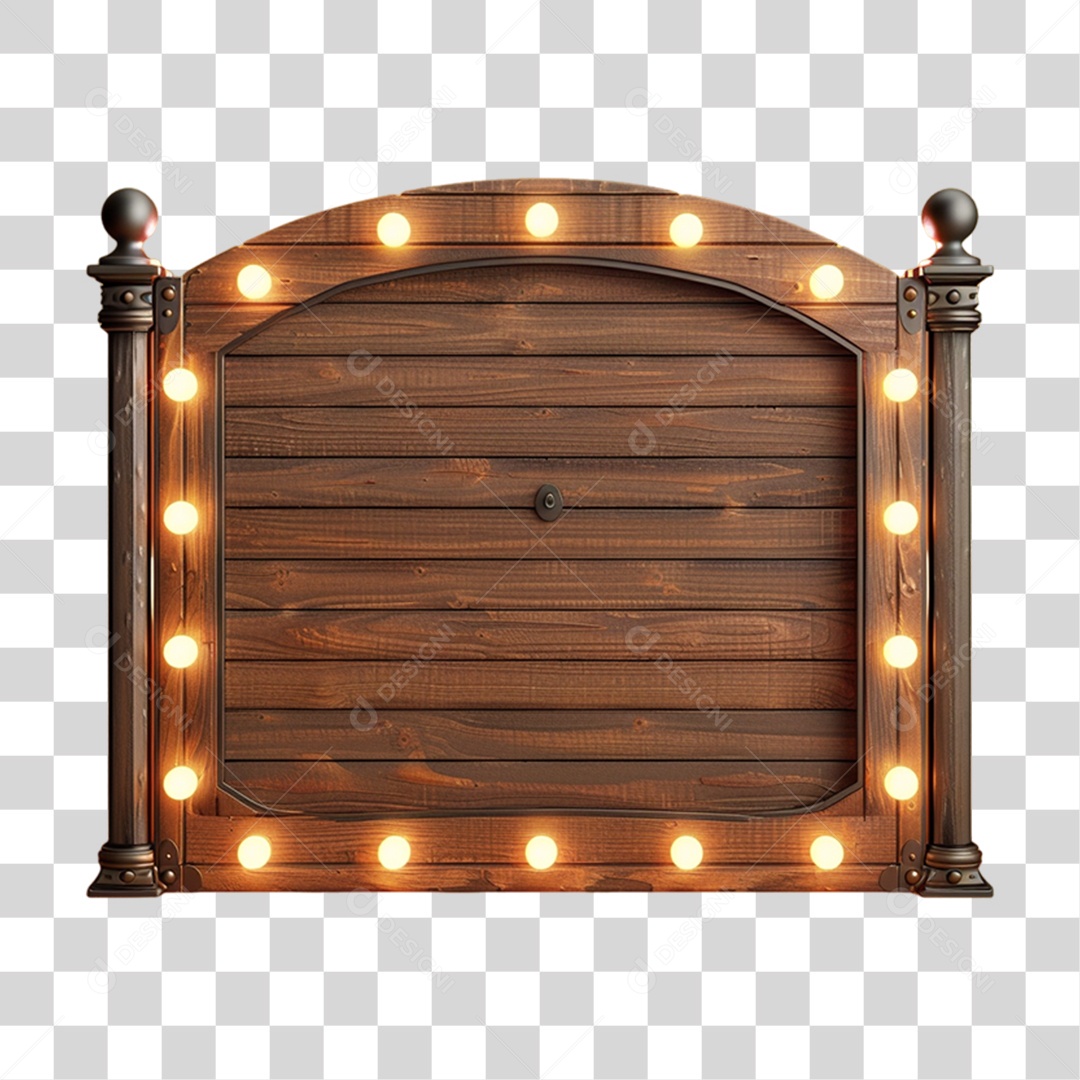 Painel de Madeira Luzes Lâmpadas PNG Transparente