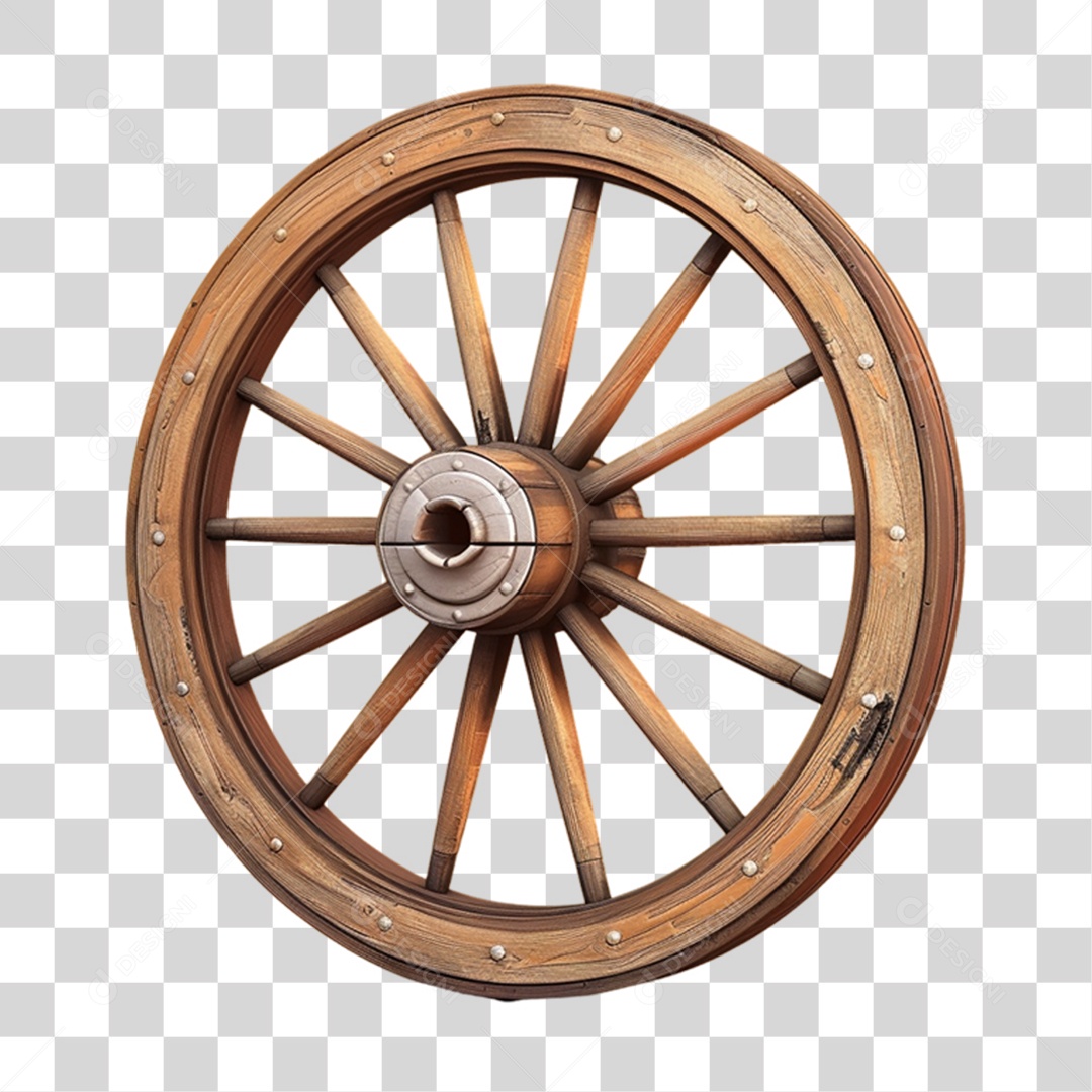 Roda de Madeira Carroça PNG Transparente