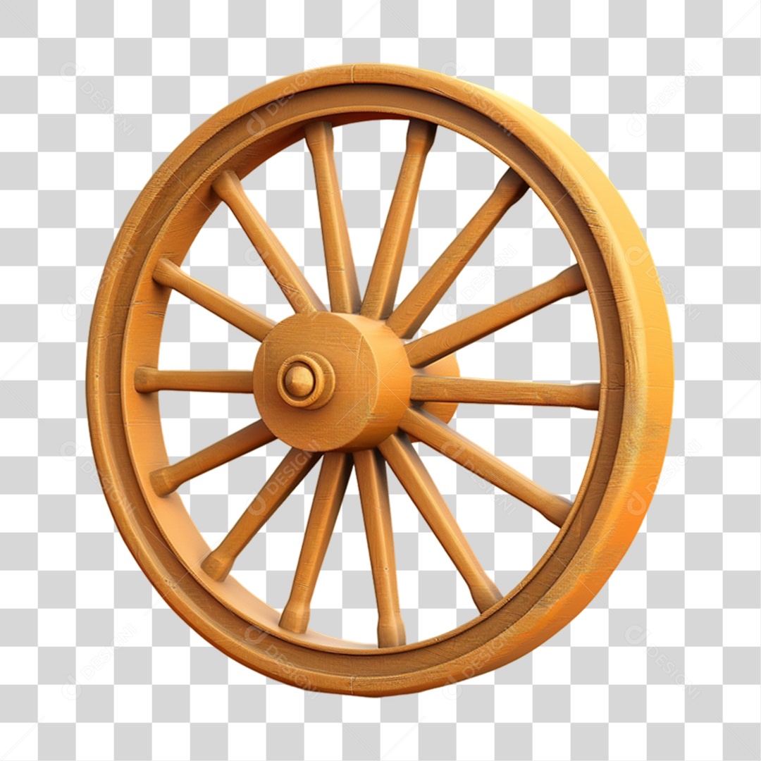 Roda de Madeira Carroça PNG Transparente