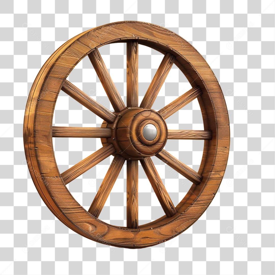 Roda de Madeira Carroça PNG Transparente