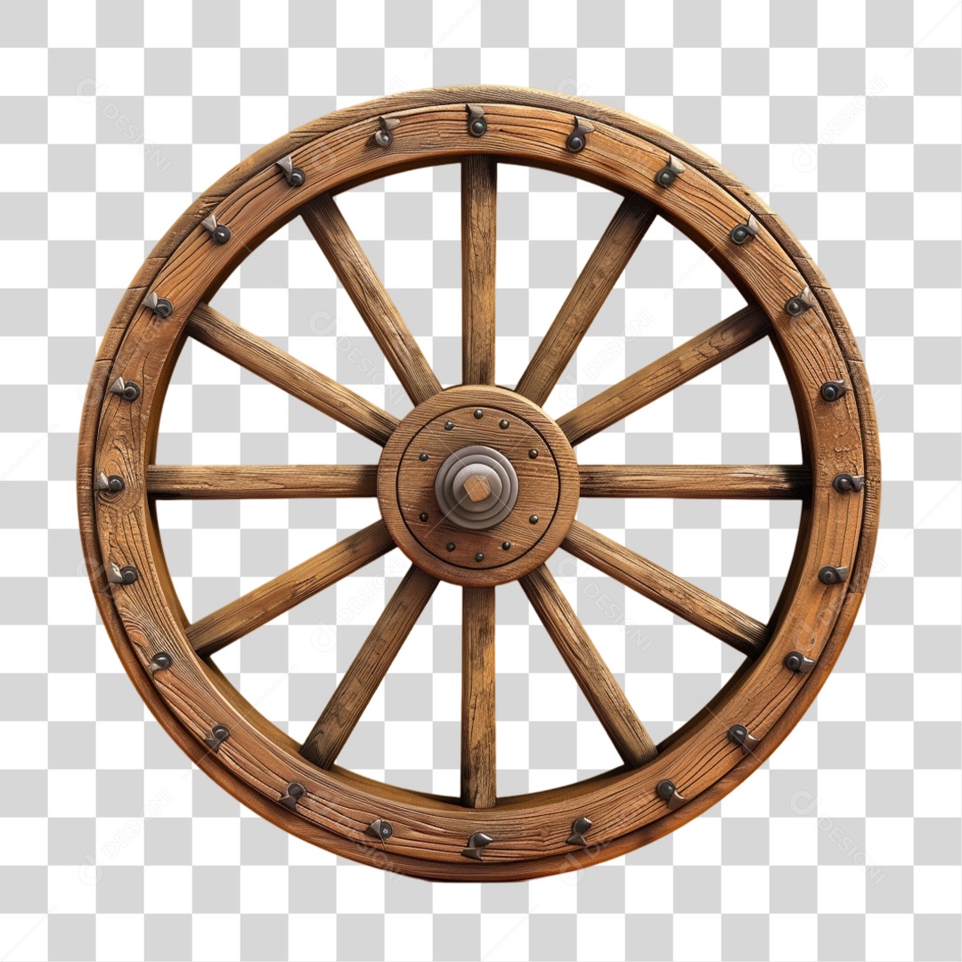 Roda de Madeira Carroça PNG Transparente