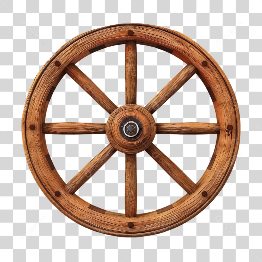 Roda de Madeira Carroça PNG Transparente