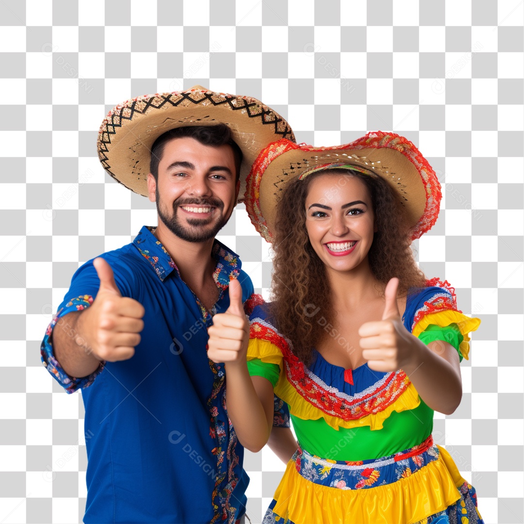 Casal com Roupa de São João PNG Transparente