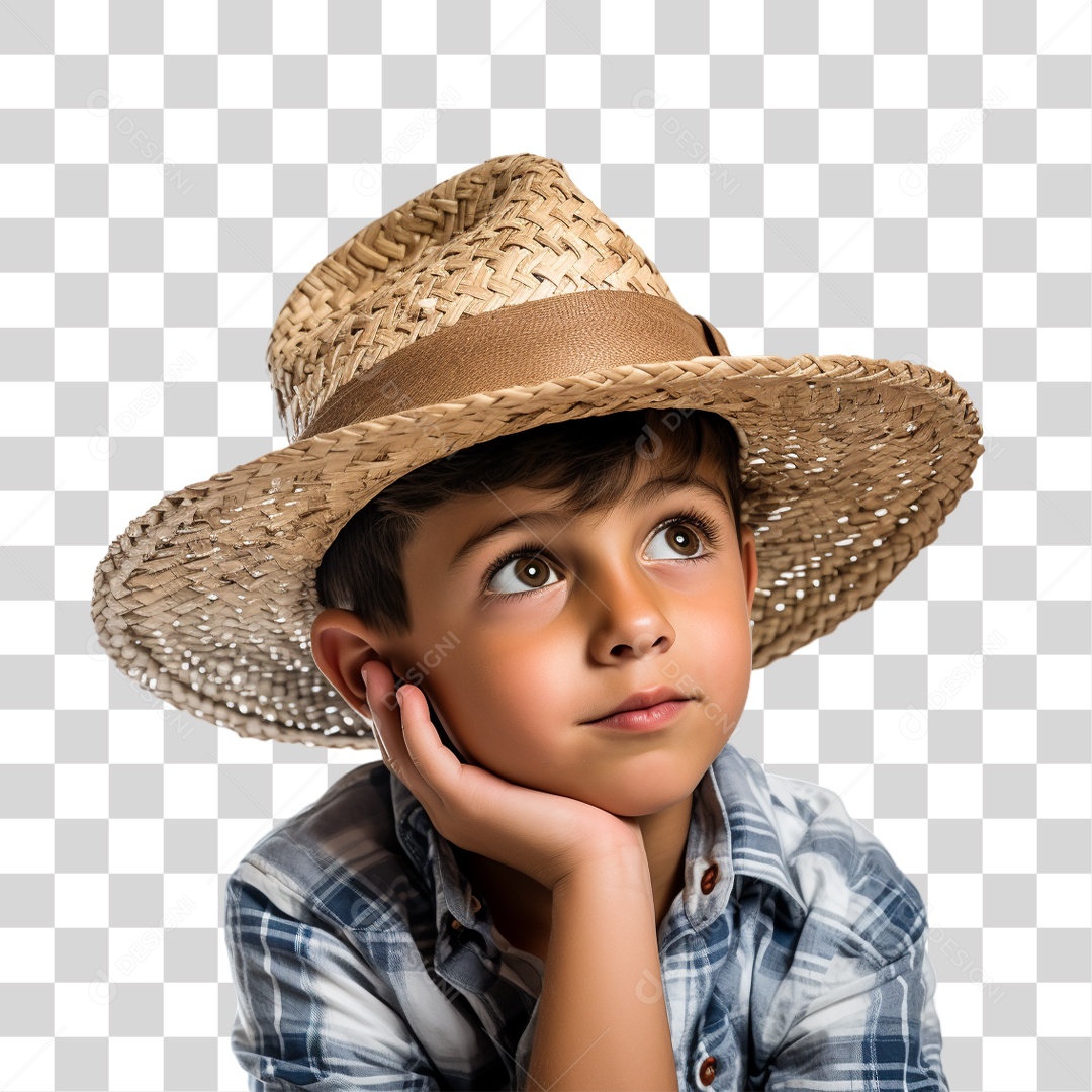 Criança com Roupa de São João PNG Transparente