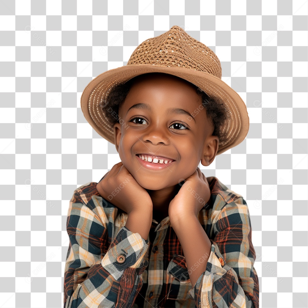 Criança com Roupa de São João PNG Transparente