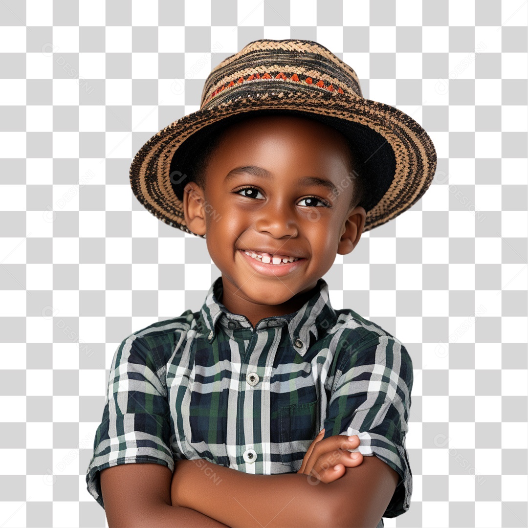 Criança com Roupa de São João PNG Transparente