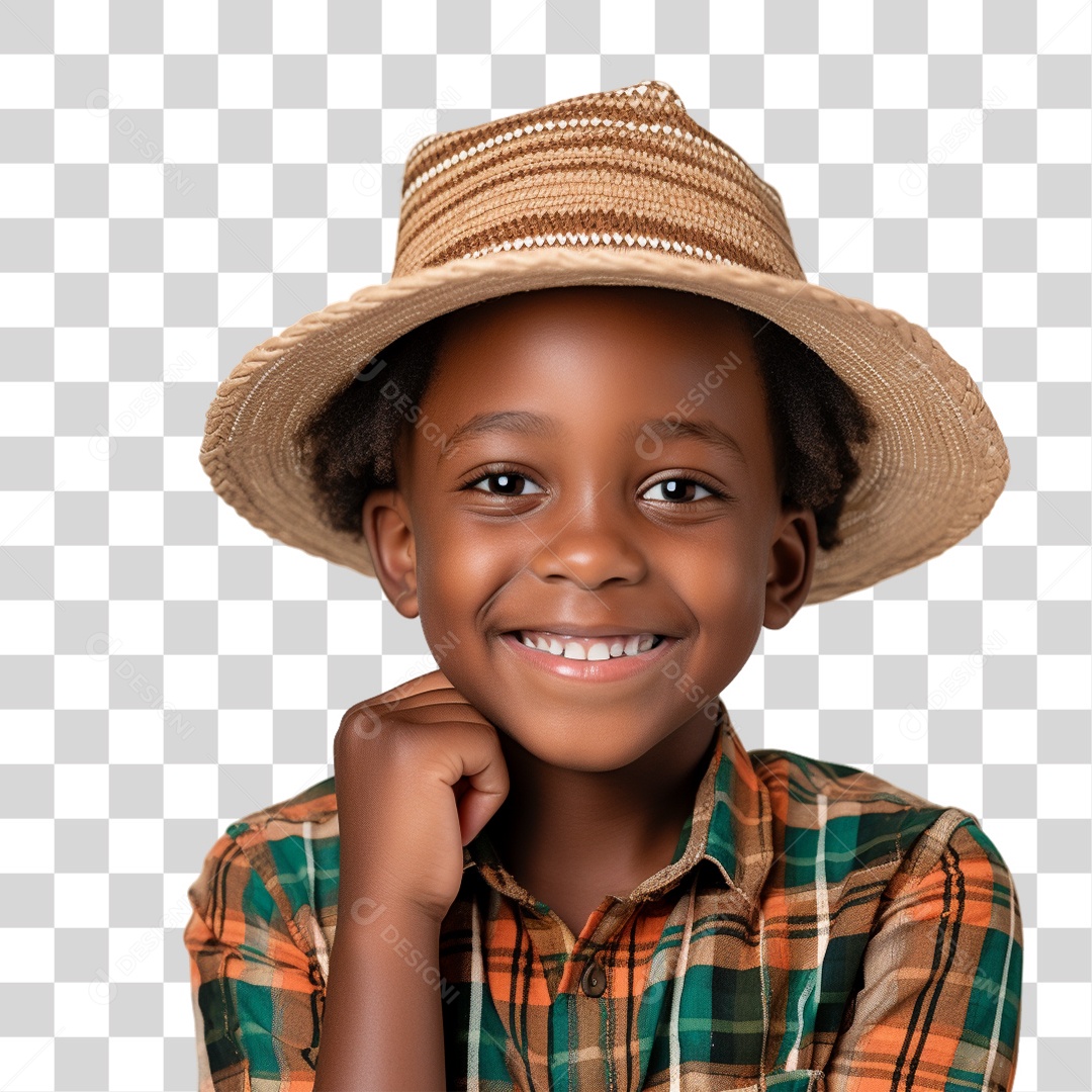 Criança com Roupa de São João PNG Transparente