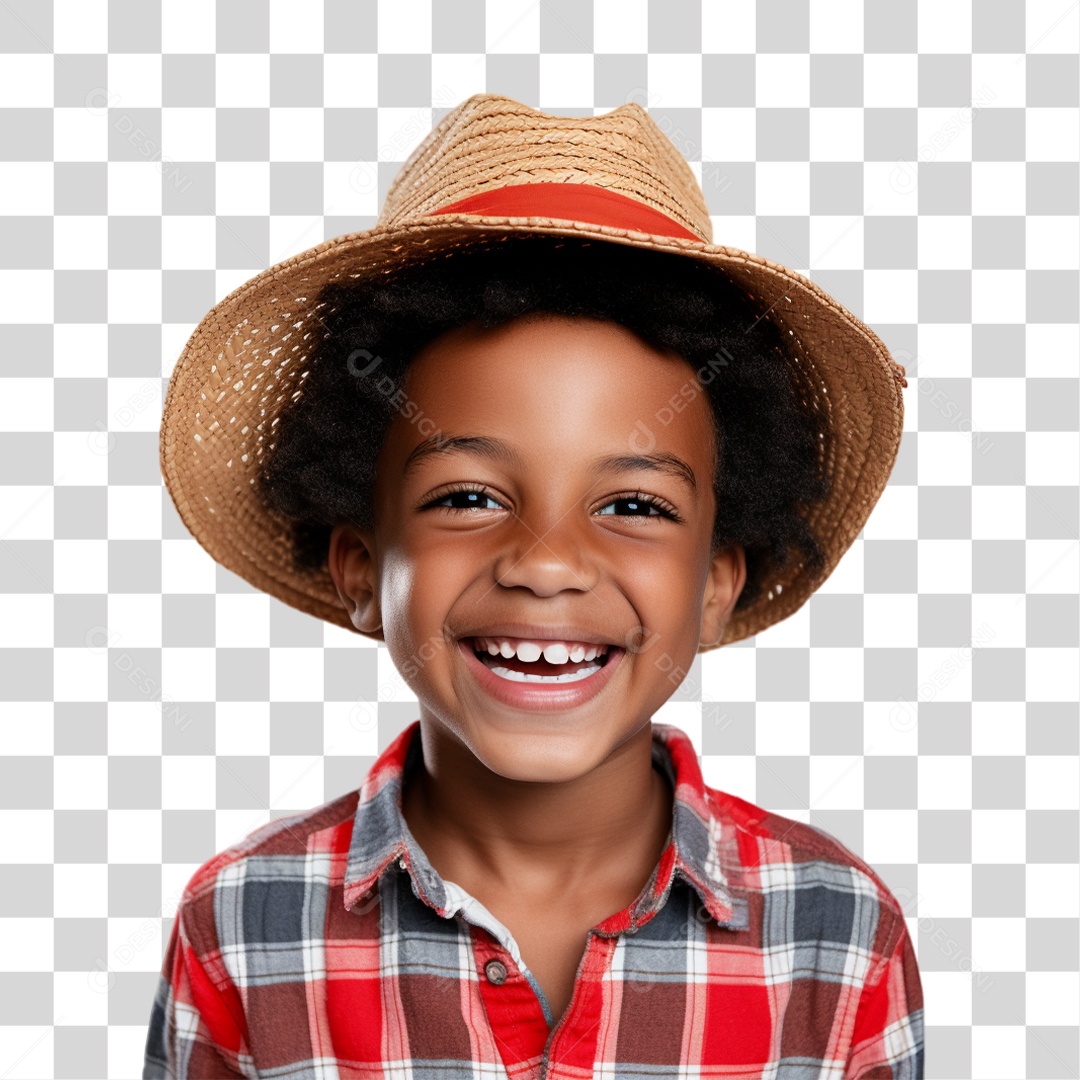 Criança com Roupa de São João PNG Transparente