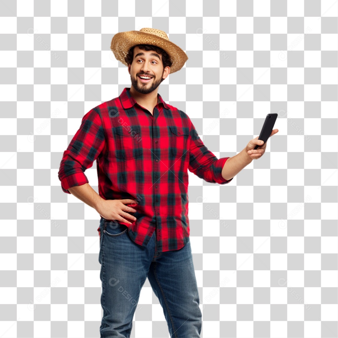 Homem com Roupa de São João PNG Transparente