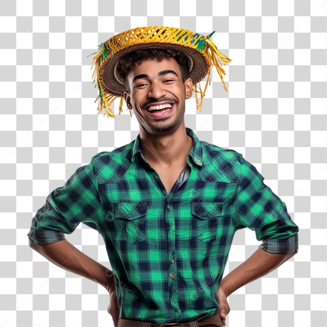 Homem com Roupa de São João PNG Transparente