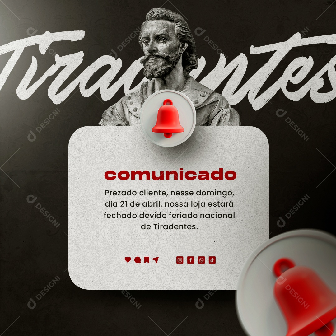 Comunicado Prezados Clientes Social Media  PSD Editável