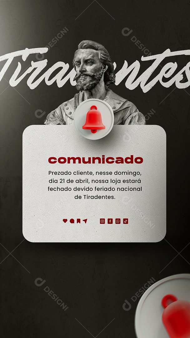 Story Comunicado Prezados Clientes Social Media  PSD Editável