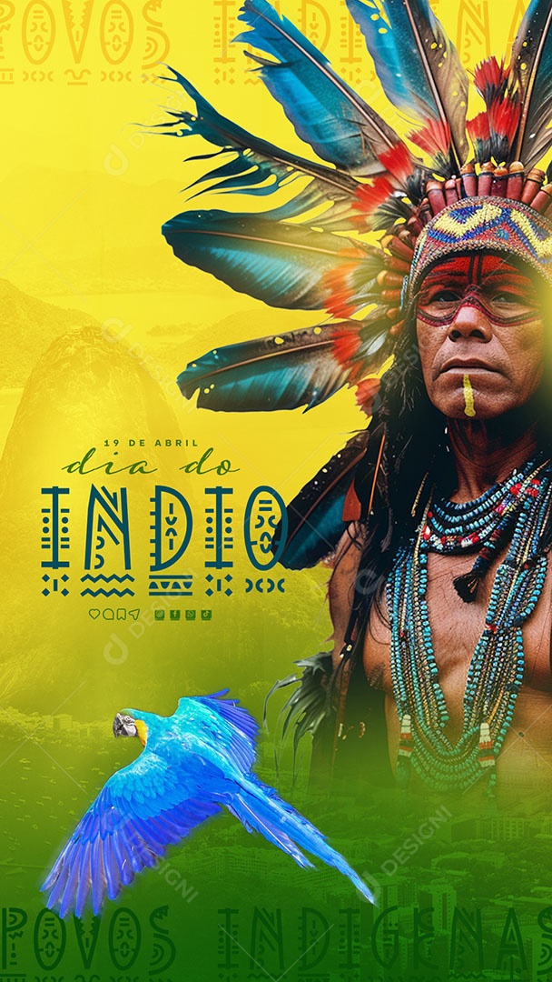 Story Dia do Indio 19 de Abril Social Media PSD Editável