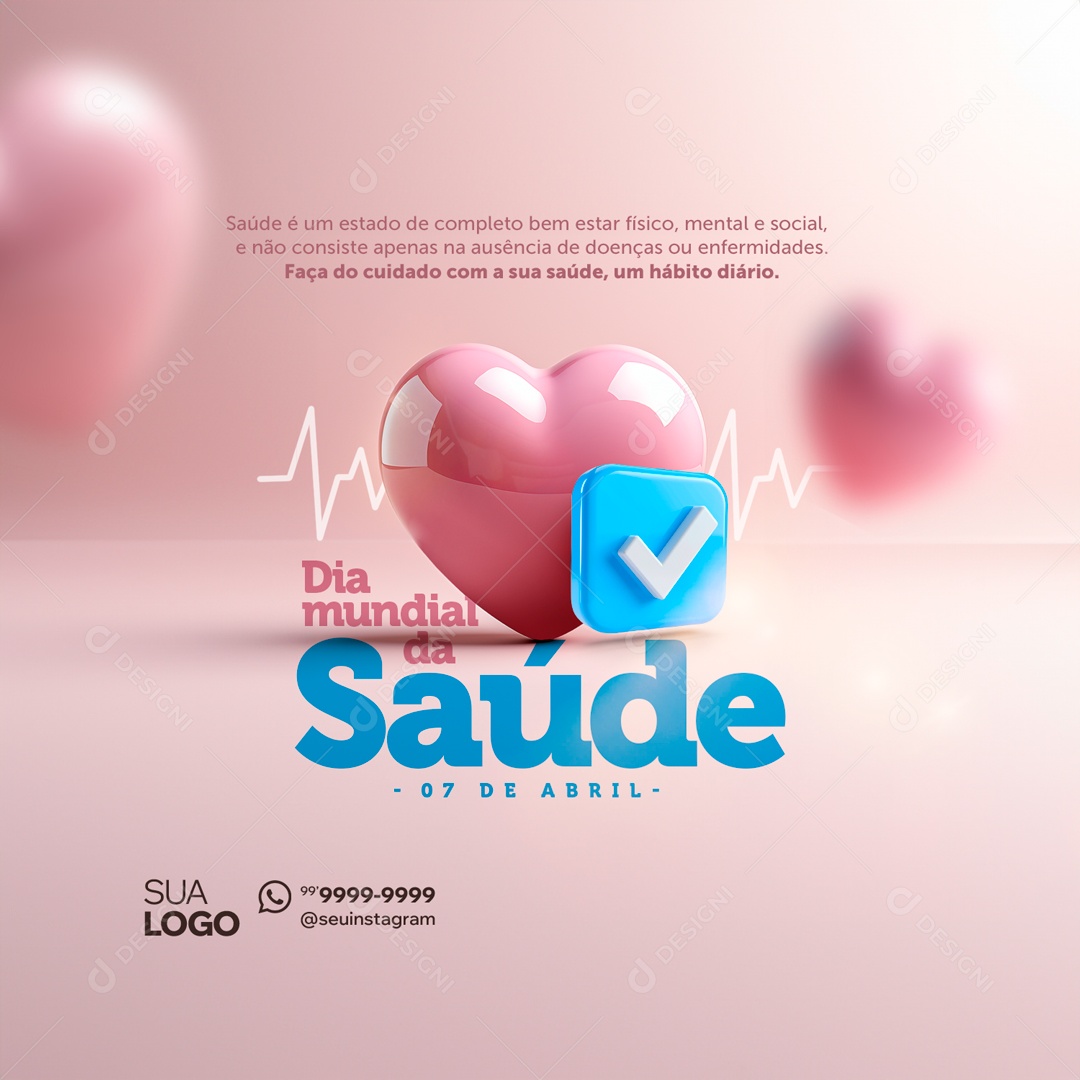 Dia Mundial da Saúde 07 Social Media PSD Editável