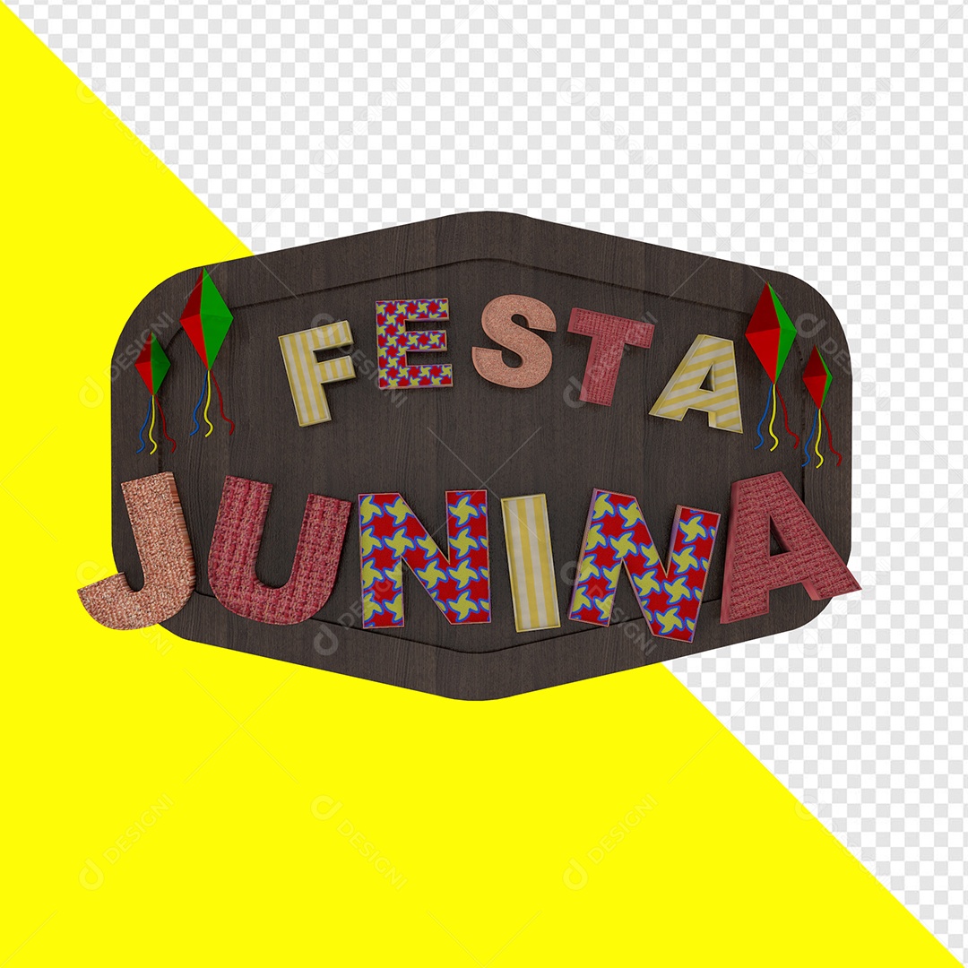 Selo 3D Festa Junina Para Composição PSD