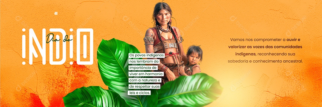 Carrossel Dia do Índio Ouvir e Valorizar as Vozes Social Media PSD Editável