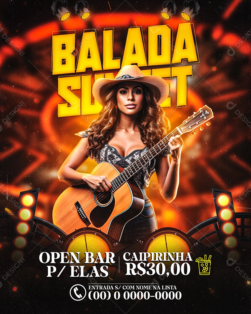 Flyer Balada Sunset Social Media PSD Editável