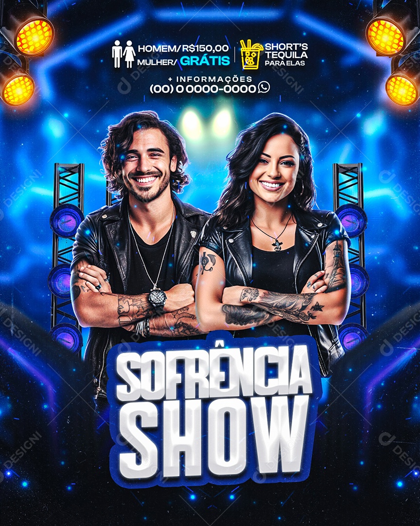 Flyer Sofrência Show Social Media PSD Editável