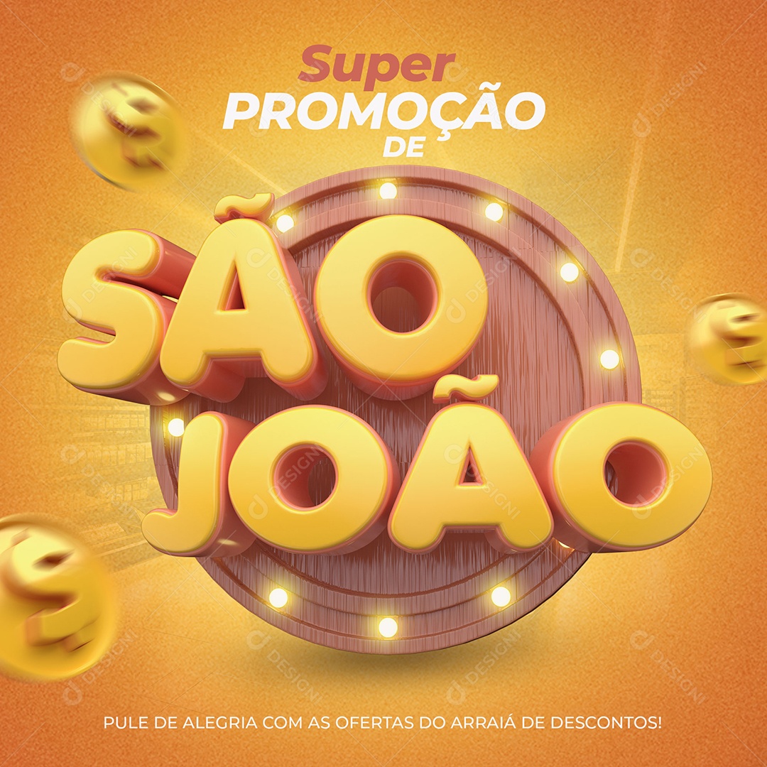 Super Ofertas de São João Selo 3D Para Composição PSD