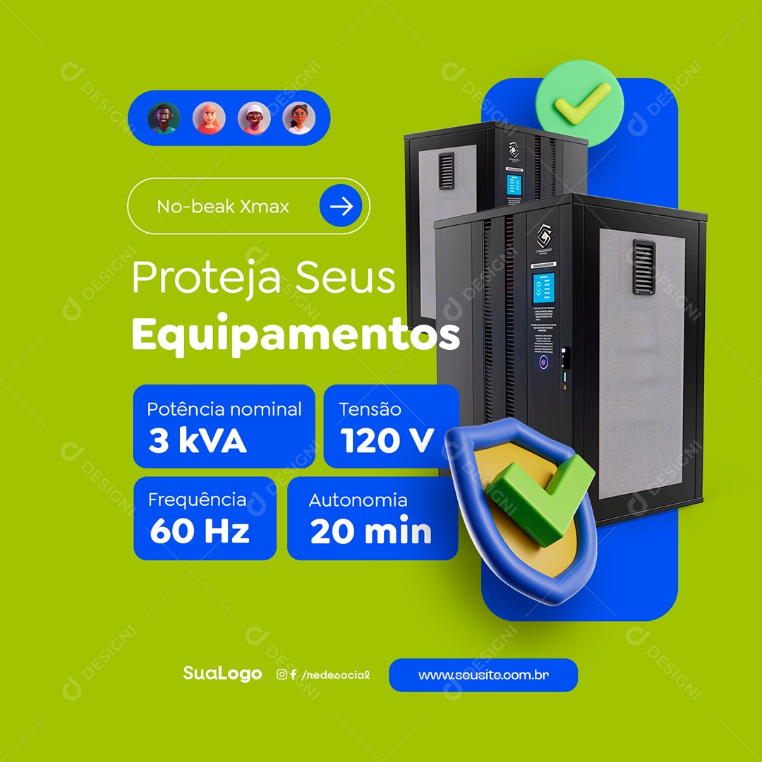 Social Media Nobreak Xmax Proteja seus Equipamentos PSD Editável