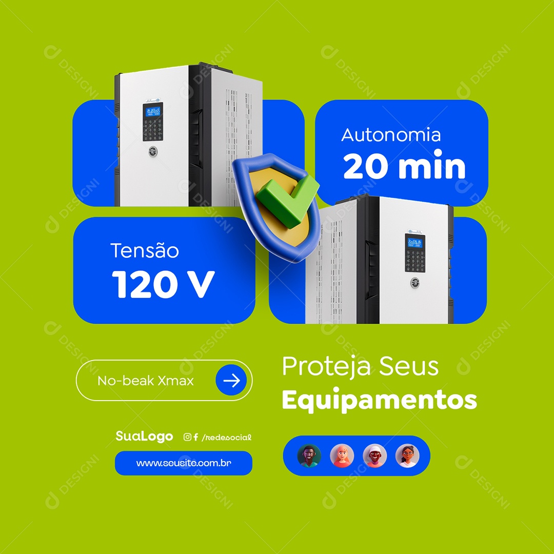Nobreak Proteja seus Equipamentos Social Media PSD Editável