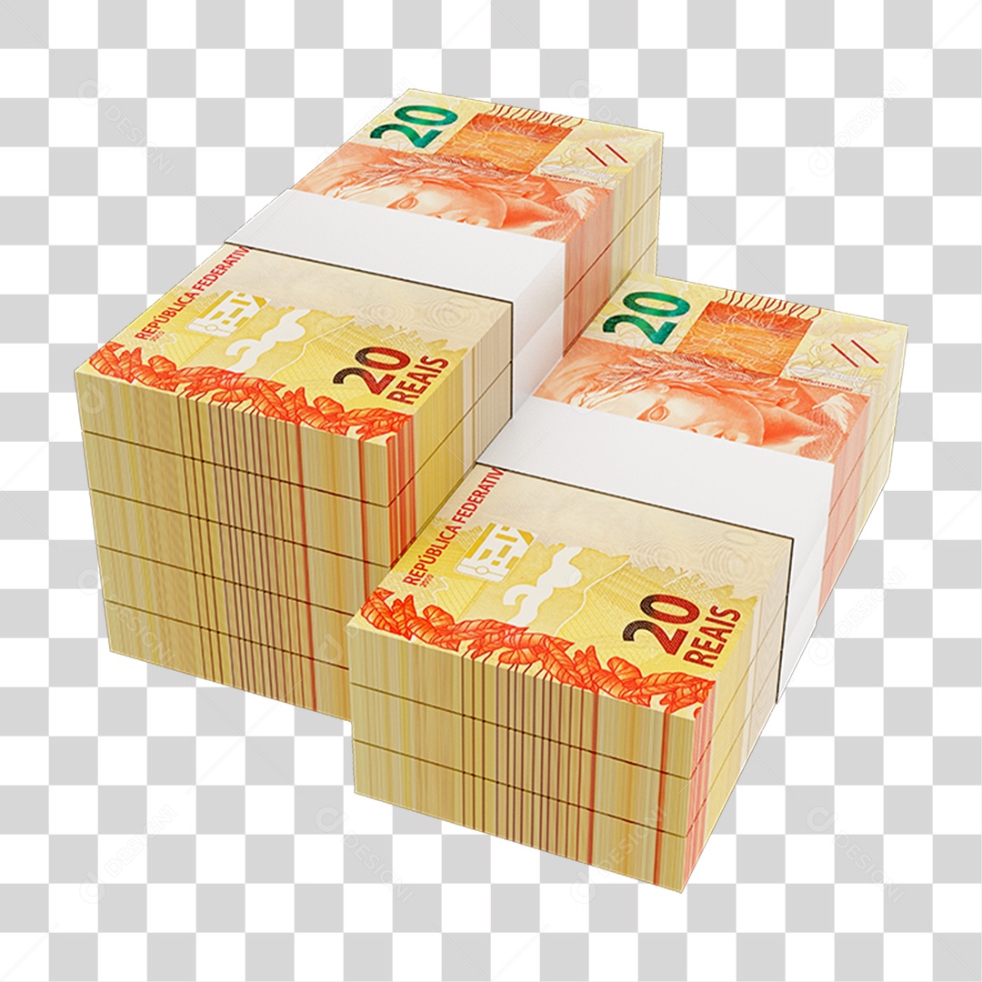 Dinheiro Nota Cédula 20 Reais Real Brasileiro PNG Transparente