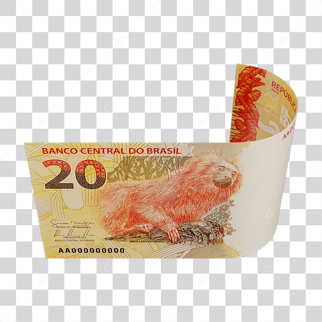 Dinheiro Nota Cédula 20 Reais Real Brasileiro PNG Transparente