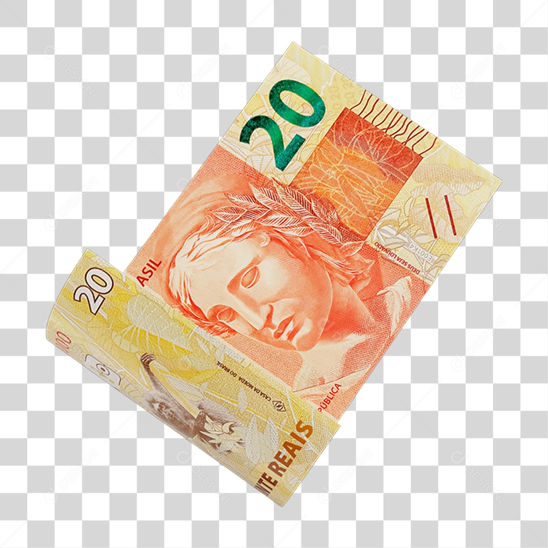 Dinheiro Nota Cédula 20 Reais Real Brasileiro PNG Transparente