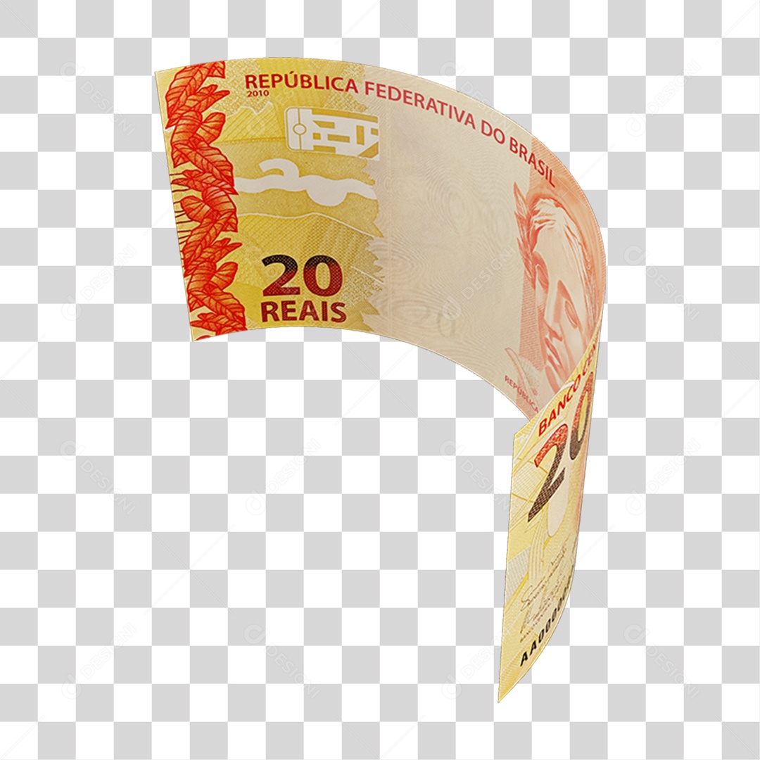 Dinheiro Nota Cédula 20 Reais Real Brasileiro PNG Transparente