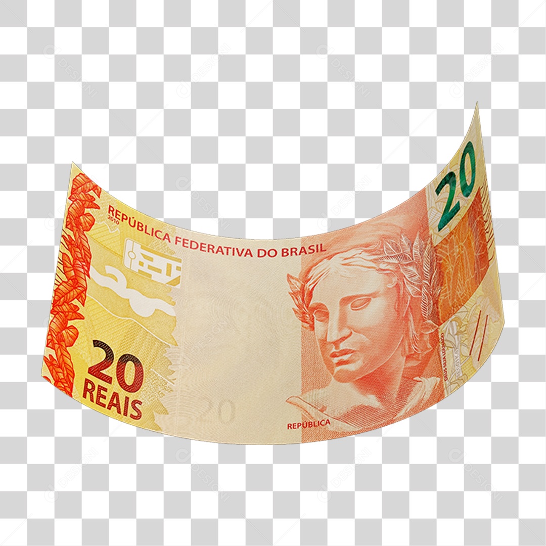 Dinheiro Nota Cédula 20 Reais Real Brasileiro PNG Transparente