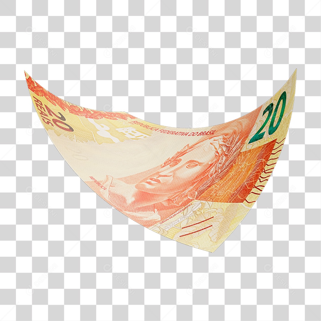 Dinheiro Nota Cédula 20 Reais Real Brasileiro PNG Transparente