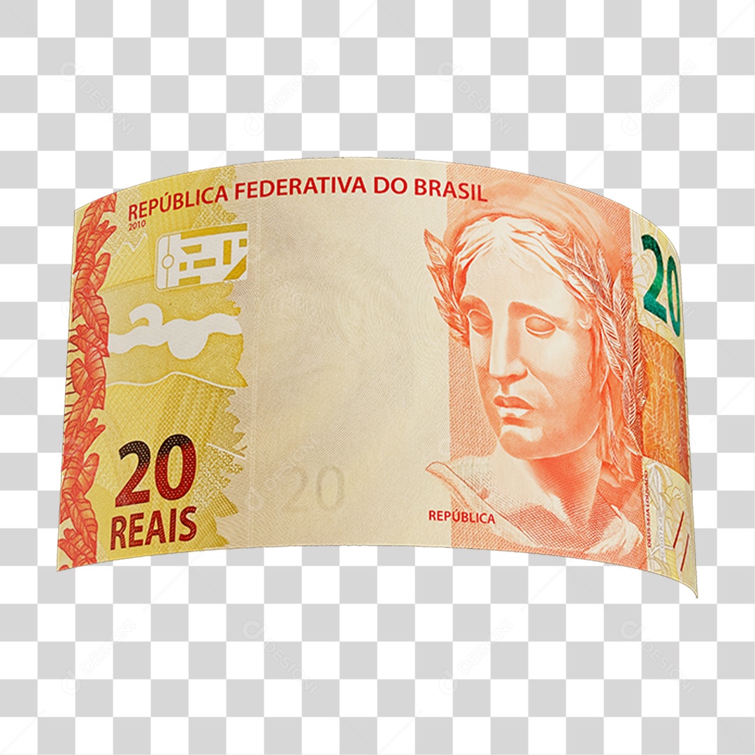 Dinheiro Nota Cédula 20 Reais Real Brasileiro PNG Transparente