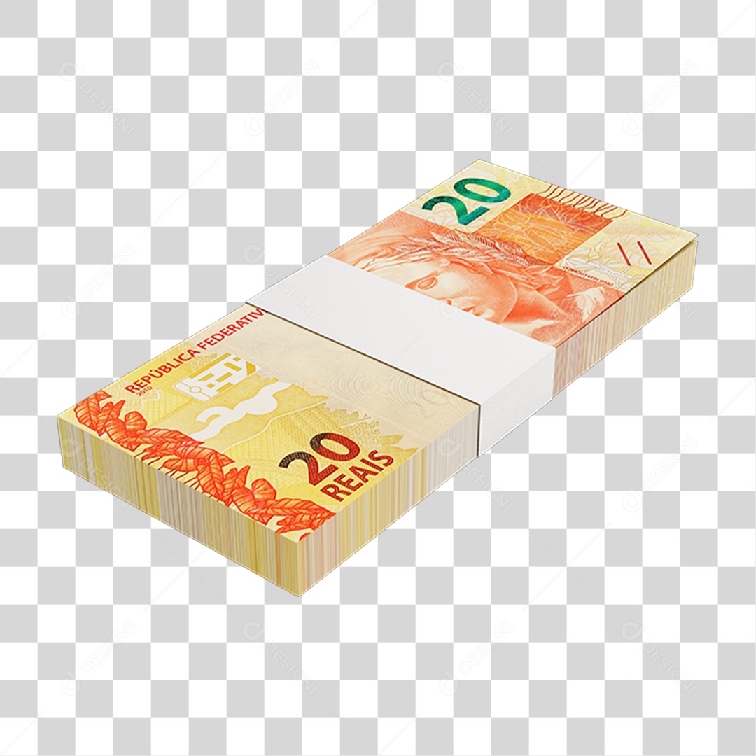 Dinheiro Nota Cédula 20 Reais Real Brasileiro PNG Transparente