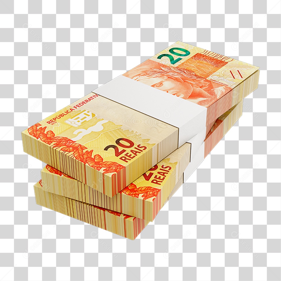 Dinheiro Nota Cédula 20 Reais Real Brasileiro PNG Transparente
