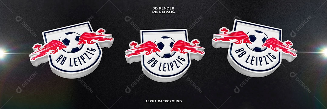 Emblema do RB Leipzic Elemento 3D para Composição PSD