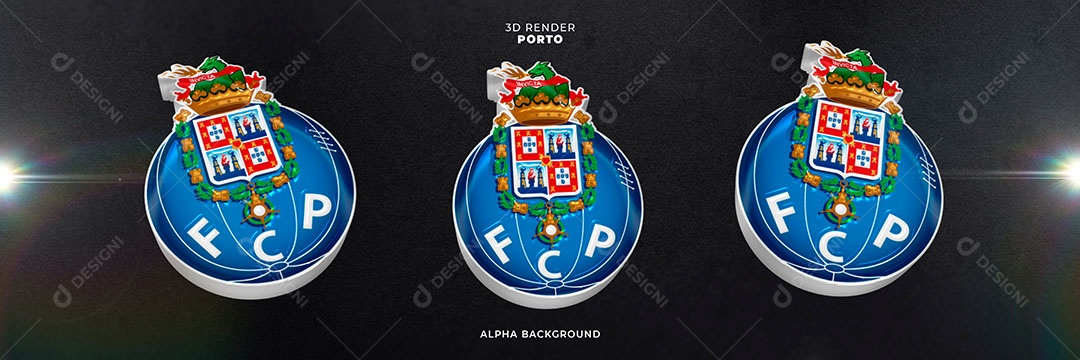 Emblema do Porto Elemento 3D para Composição PSD
