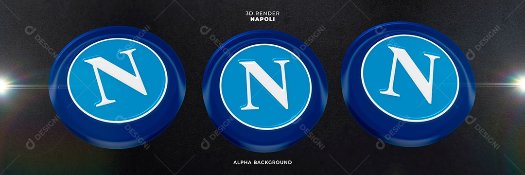 Emblema de Napoli Elemento 3D para Composição PSD