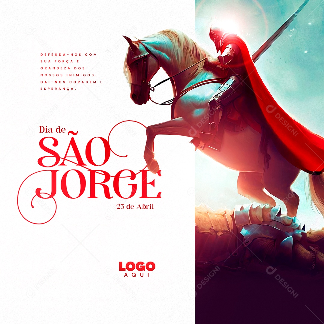 Dia de São Jorge 23 de Abril Social Media PSD Editável