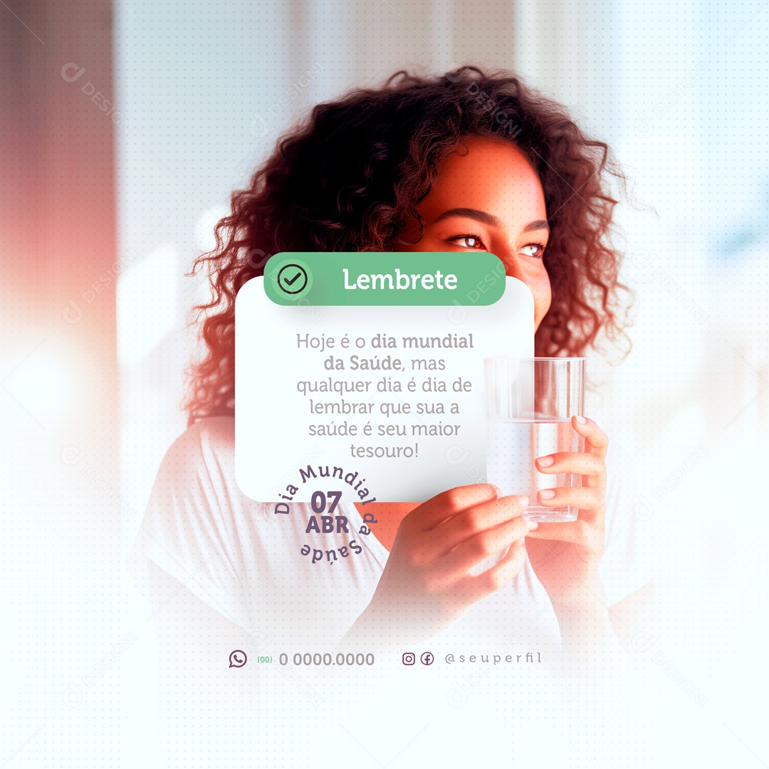Dia Mundial da Saúde 07 de Abril Social Media PSD Editável