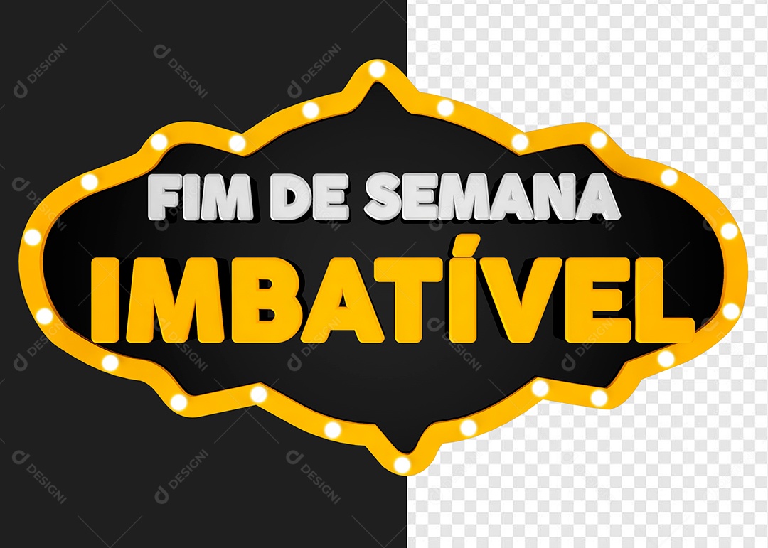 Fim de Semana Imbatível Selo 3D Para Composição PSD