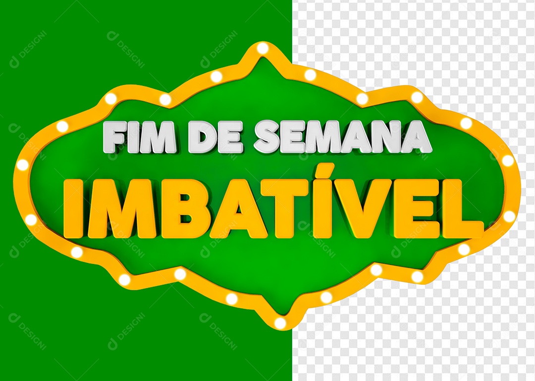 Fim de Semana Imbatível Selo 3D Para Composição PSD