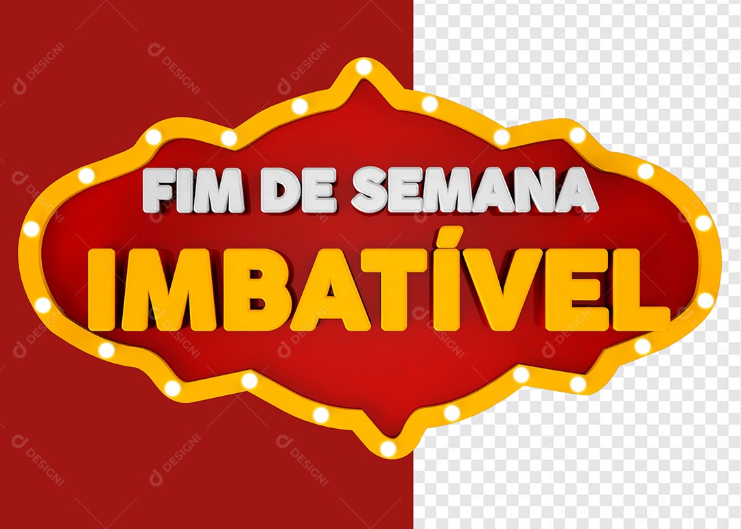 Fim de Semana Imbatível Selo 3D Para Composição PSD