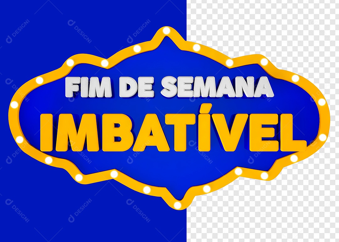 Fim de Semana Imbatível Selo 3D Para Composição PSD
