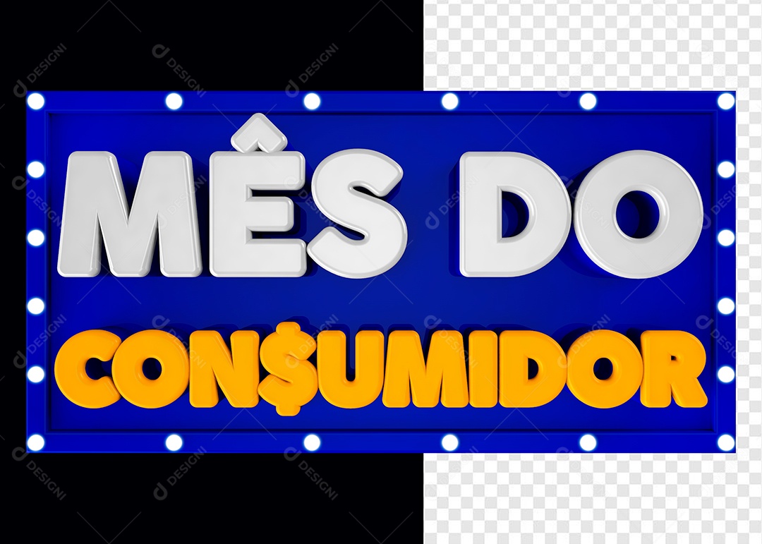 Mês do Consumidor Selo 3D Para Composição PSD