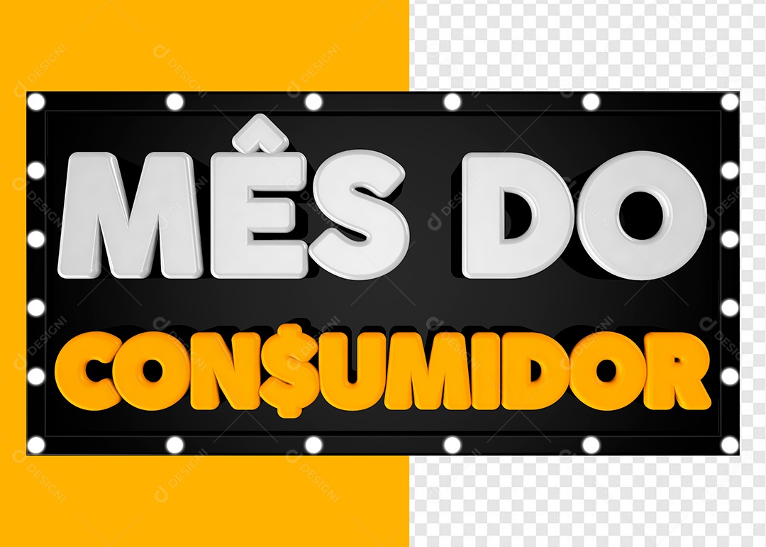 Mês do Consumidor Selo 3D Para Composição PSD